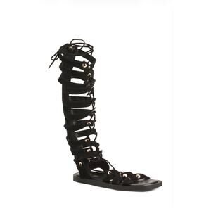 Free People Sun Chaser Tall Gladiator Sandals Black US 6.5 to 7 EU 37 NEW in Box